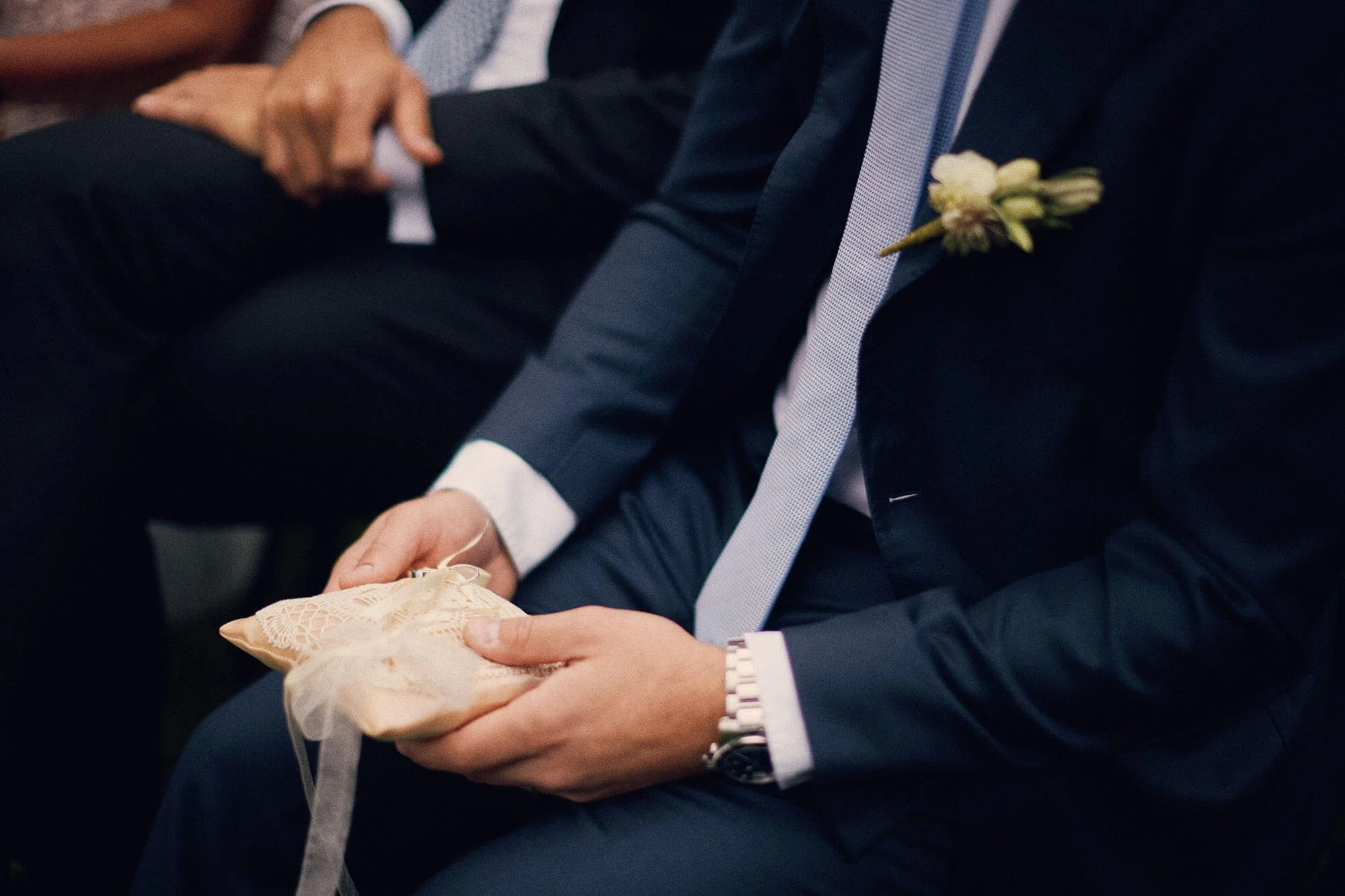 Close-up of rings before exchange