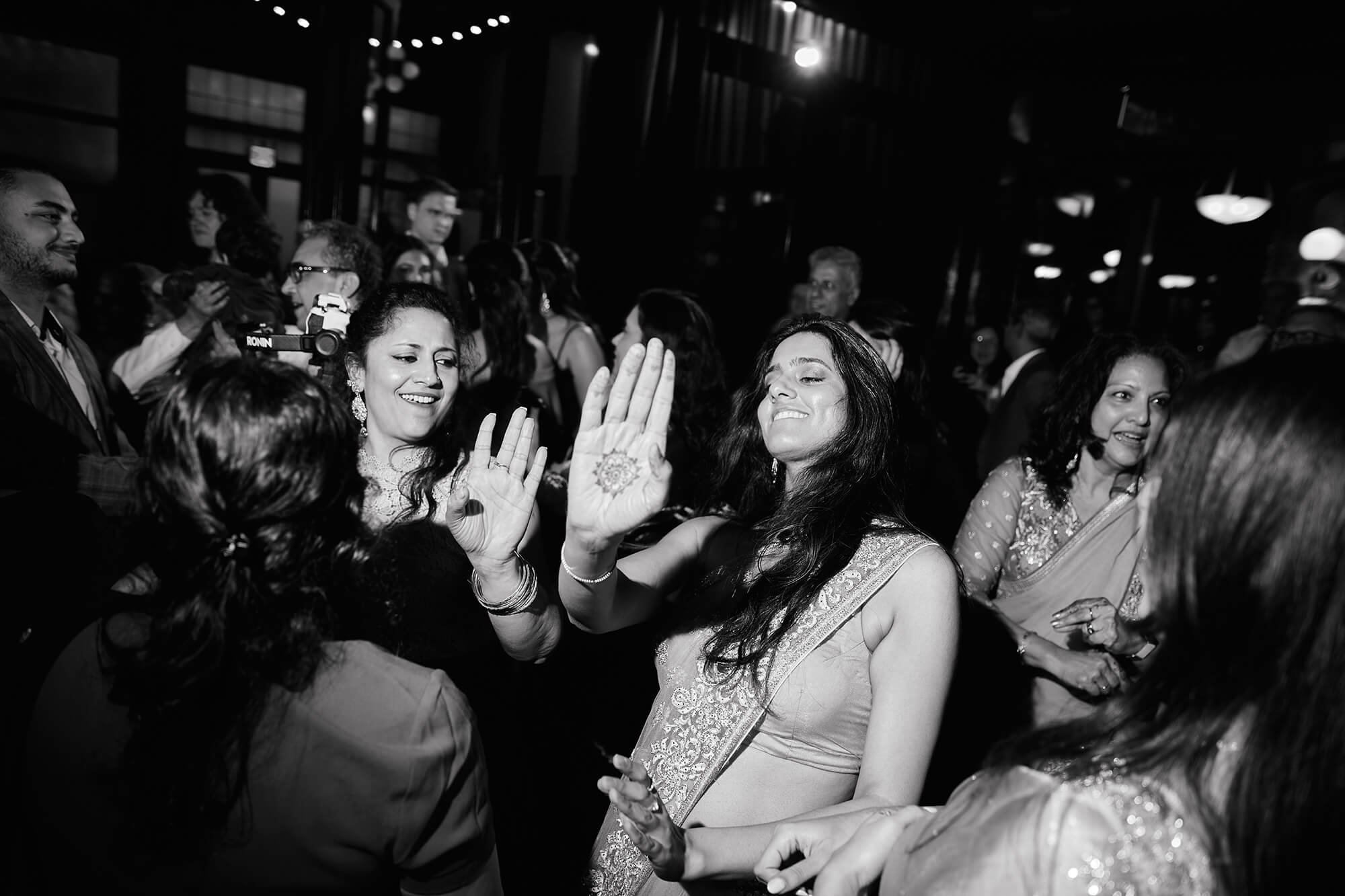 Wedding reception: guests dancing and enjoying the celebration