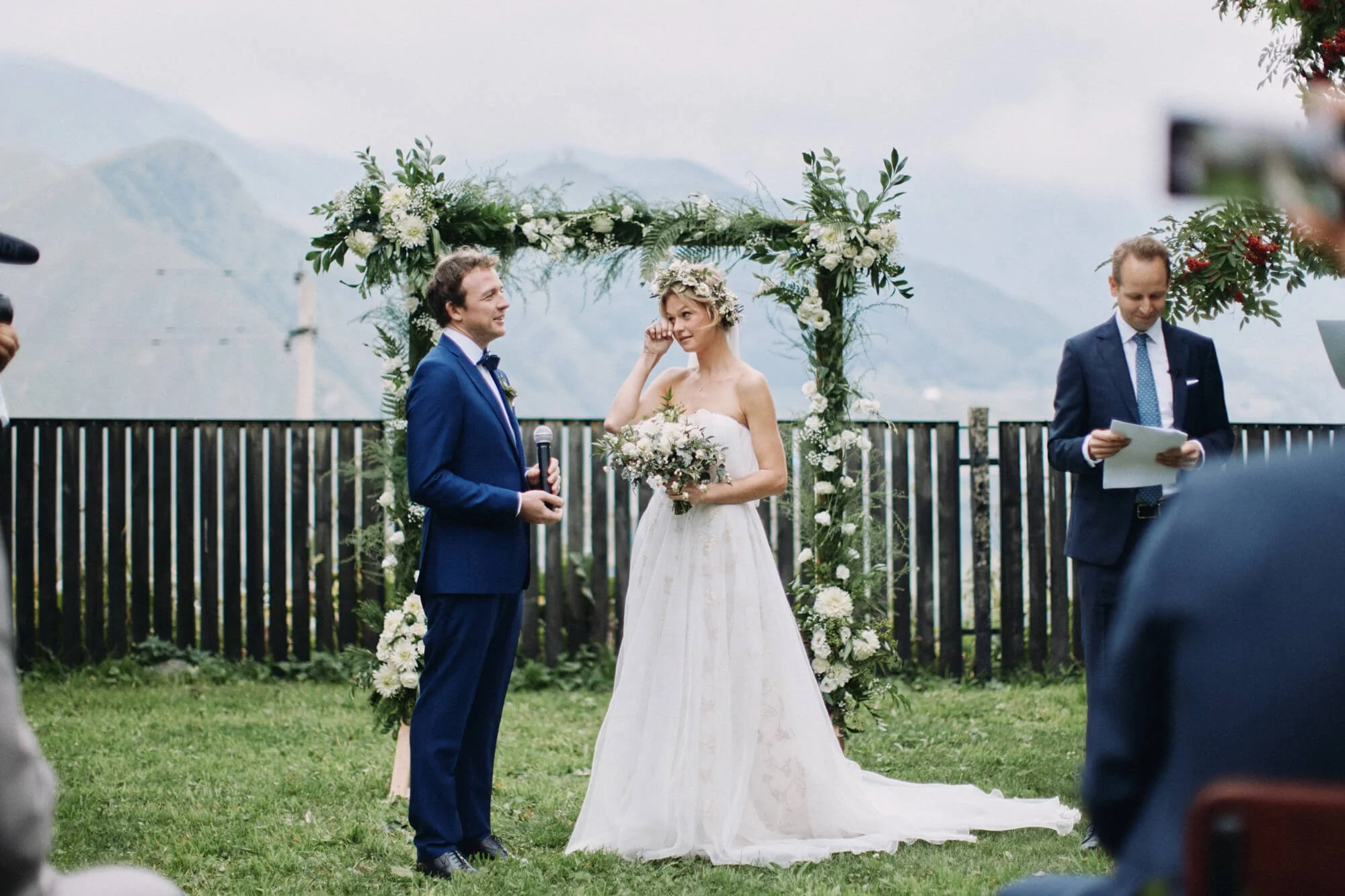 Bride crying during vows