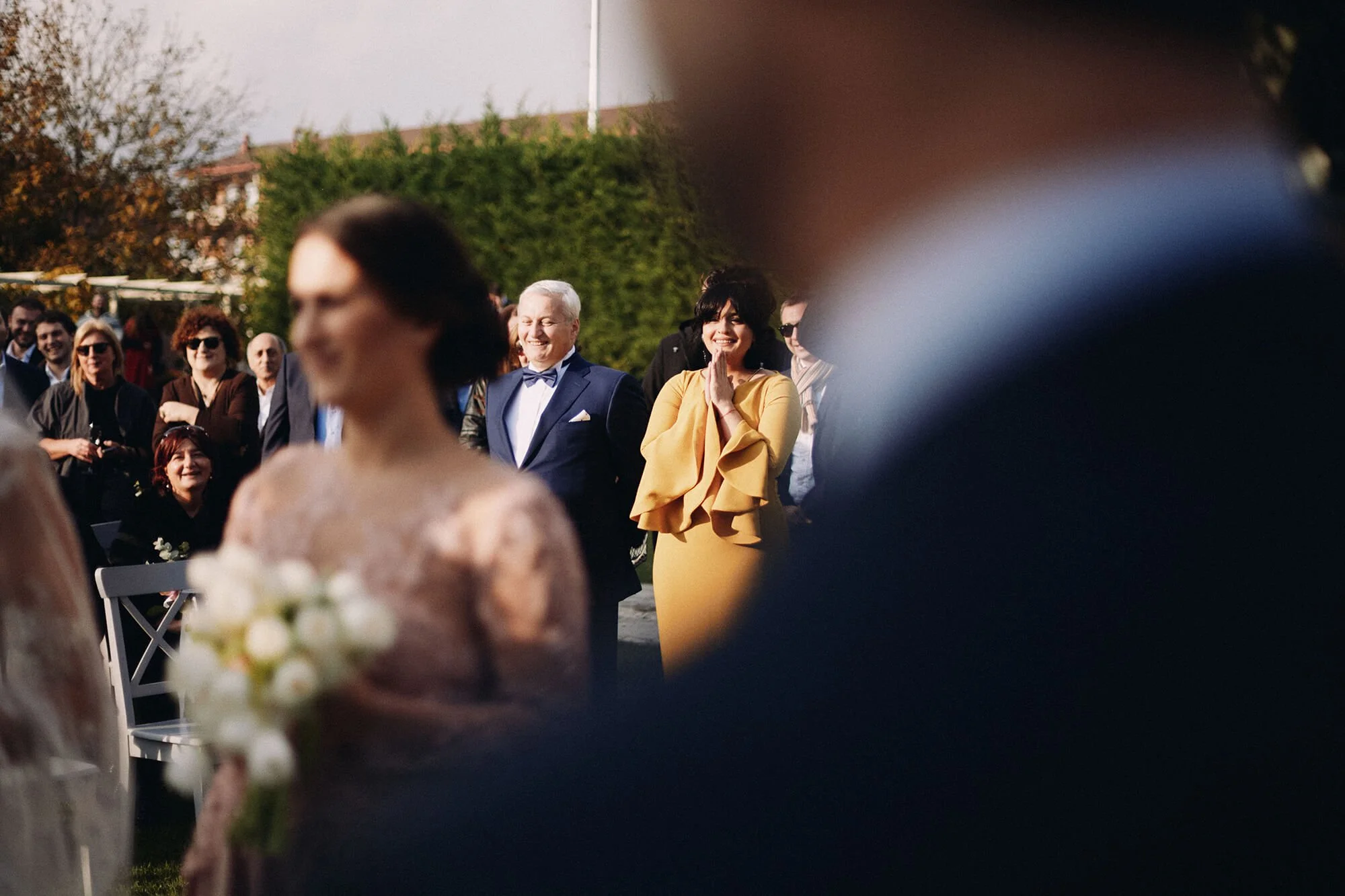 Family celebrating the couple at the ceremony