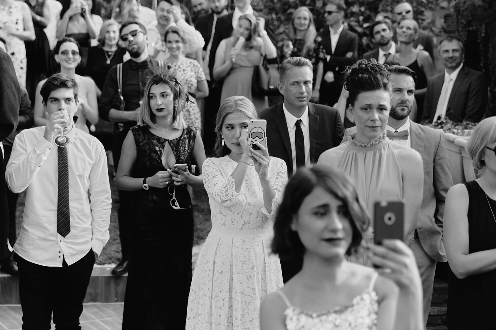 Emotional moment as guests tear up during vows