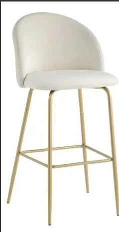 Silla Alta Tapizada Para Barra Para Desayunador Y Cocina Acabado de la estructura Anodizado Color Beige