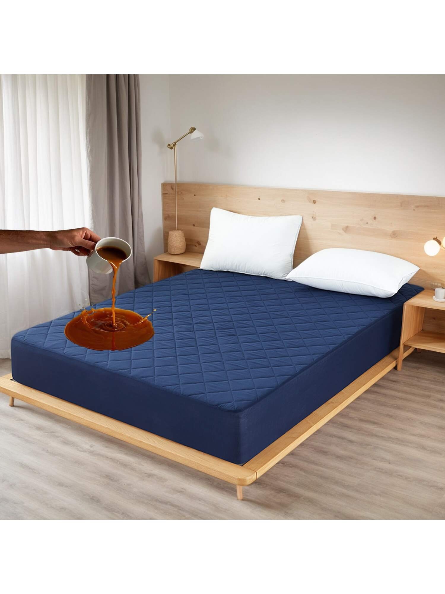 1 Pieza Cubre Colchón Impermeable Protector 3 Capas Cubre Colchón Decorativo -Tamaño King 200*190cm (Sin Funda de Almohada)