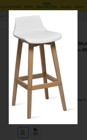 Banco De Cocina Diseño Moderno En Madera Y Polipropileno Mate Blanco