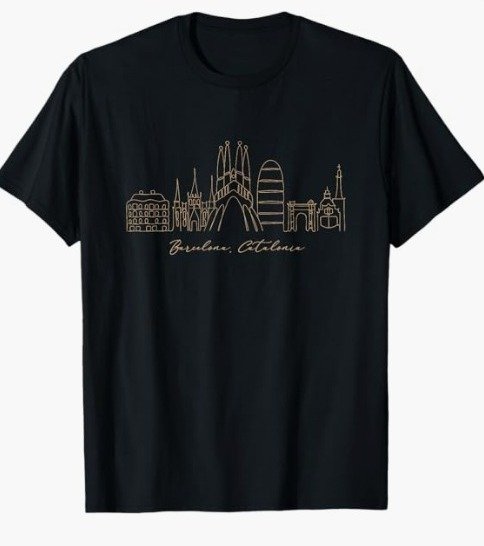 Signature Barcelona City Skyline - Camiseta Souvenir de Cataluña España