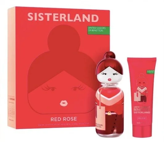 Set Perfume Muje Benetton Sisterland Red Rose Edt80m+bodylot