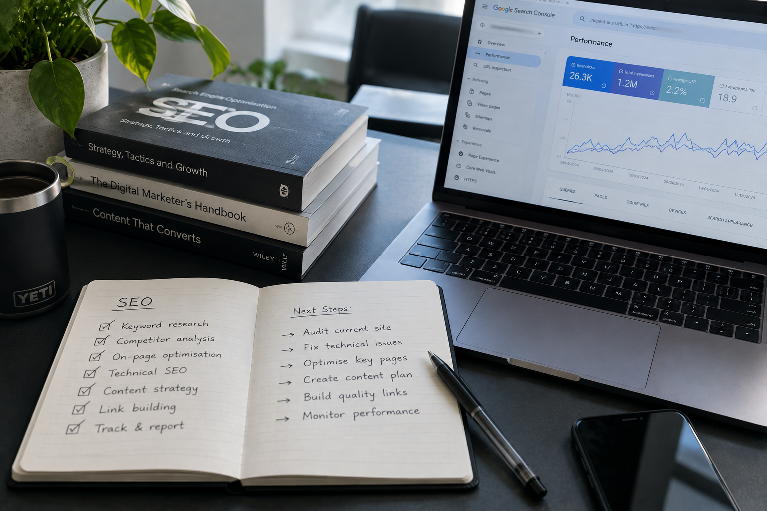 Search engine optimasation on a note pad