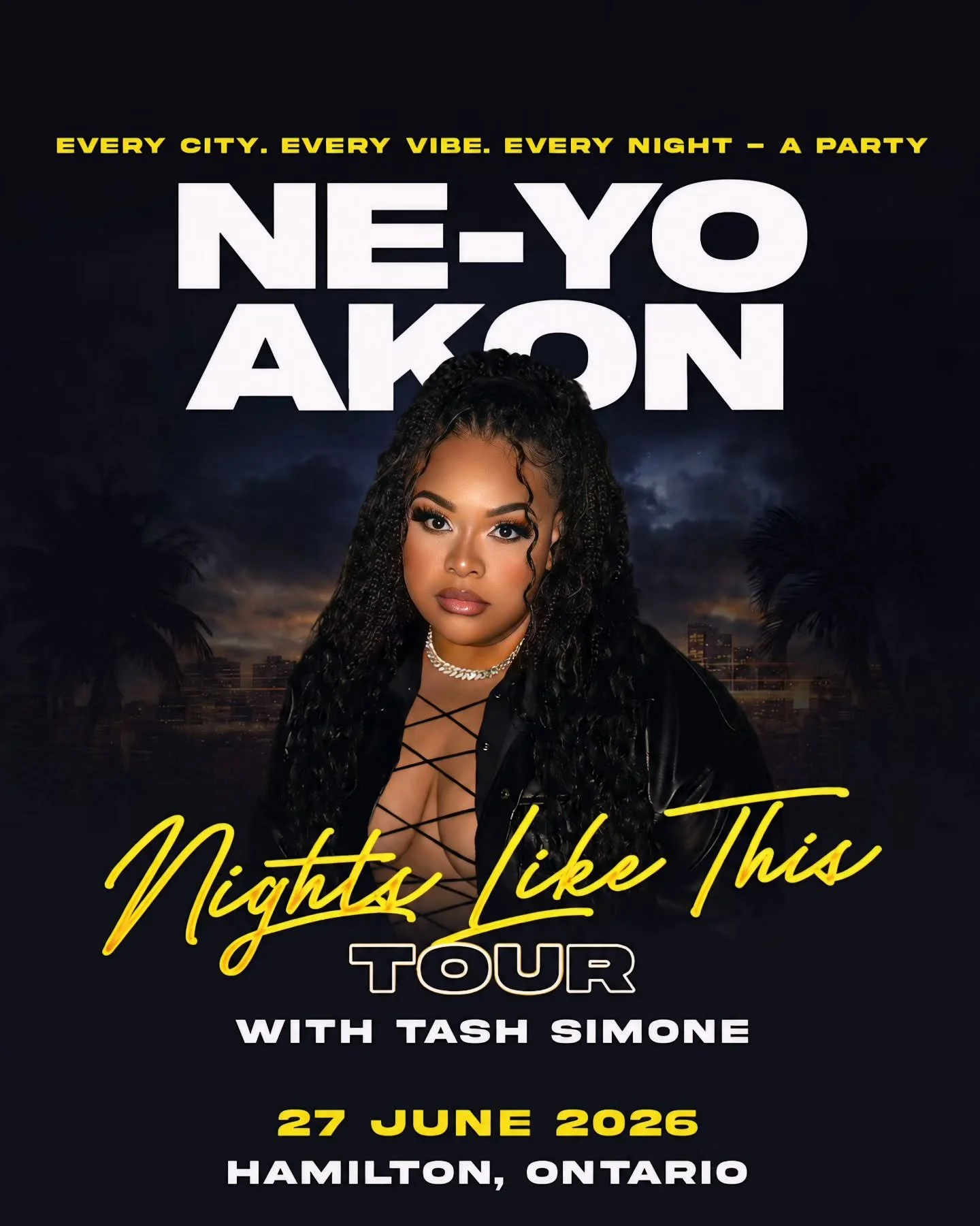 I'll be on the mic alongside my girl @killaxkels for the @neyo &amp; @akon tour this Saturday!!✨️ 

Doors open 7PM 🔥 Grab your tix #NightsLikeThis