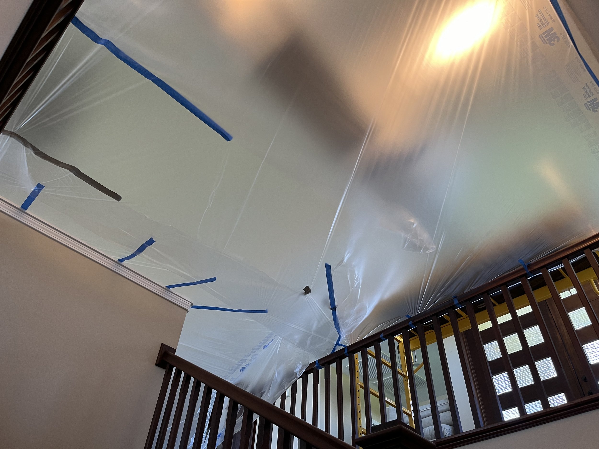 Full Coverage down stairs looking up.
