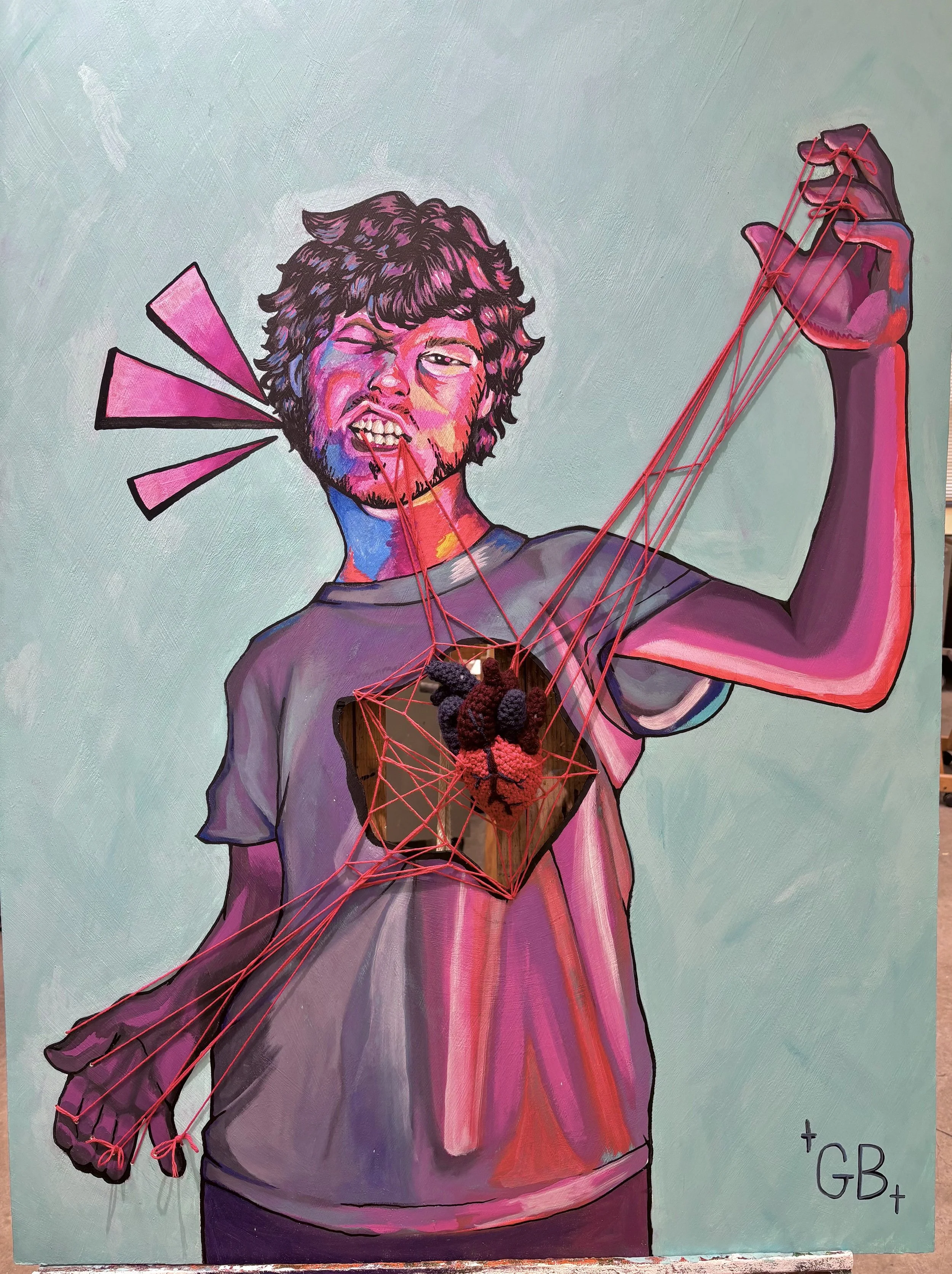 Manual Solution - 36" x 48" - acrylic on wood panel - 2025