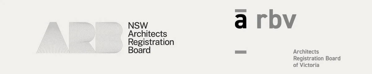 NSW Architects Registration Board logo and Architects Registration Board of Victoria logo