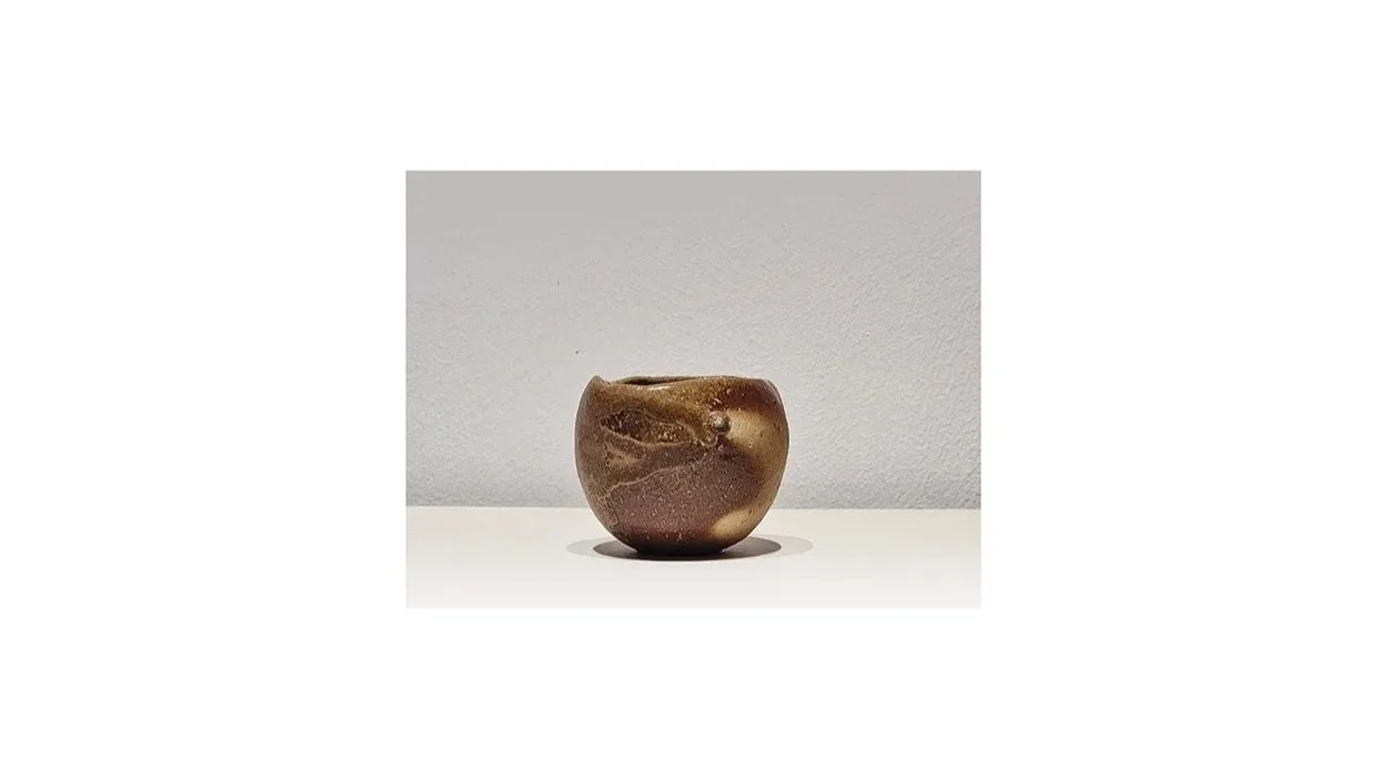 Isezaki Koichiro (b. 1974). Sake cup, Bizen ware with yohen (kiln-change) patterns, wood-fired stoneware, H 7.5 cm x W 5.5 cm.  