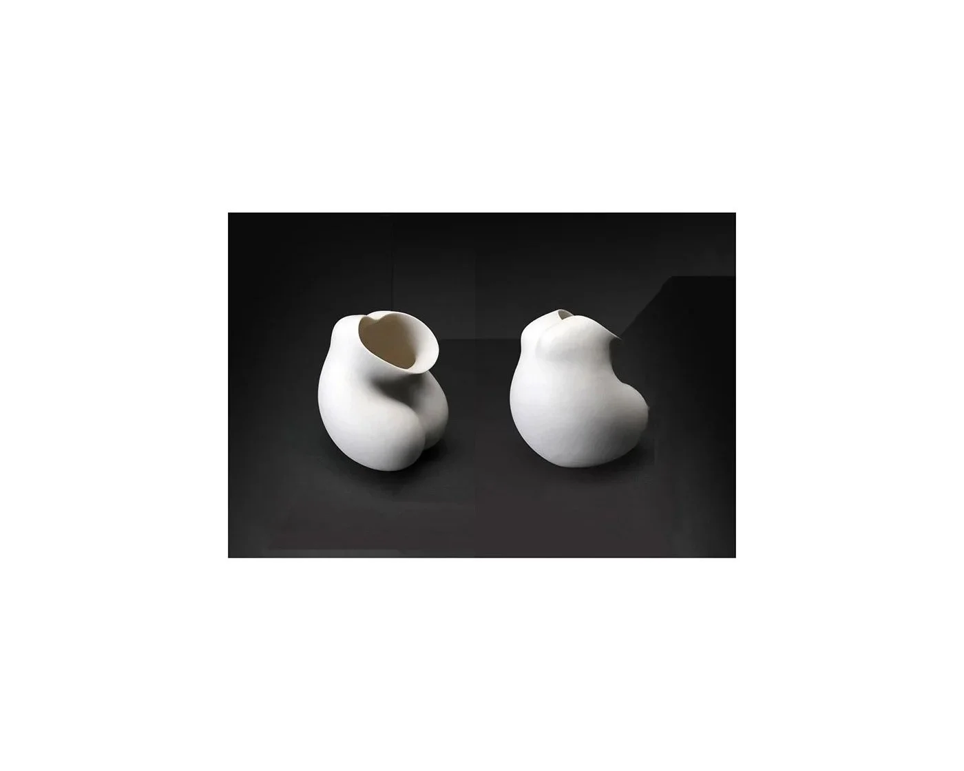 OHE Shiori (b. 1985), Vessel in the form of an abstract nude figure, matte porcelain, H 14 cm x W 12 cm.