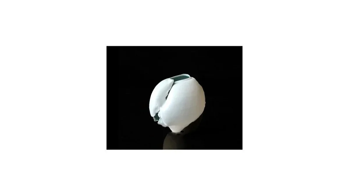 MURATA Takuya (b. 1982), Torn vessel, white porcelain, wheel-thrown and hand-shaped, H 17 cm x W 16 cm. 