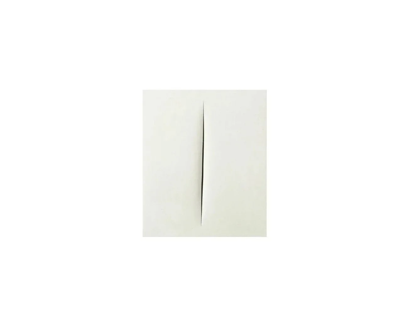Lucio Fontana, Concetto Spaziale, Attesa, 1965, water paint on white canvas, 39.5 x 32.5 cm. Private collection.
