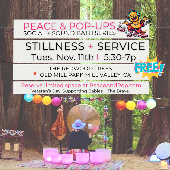 sound bath, redwoods, veterans day