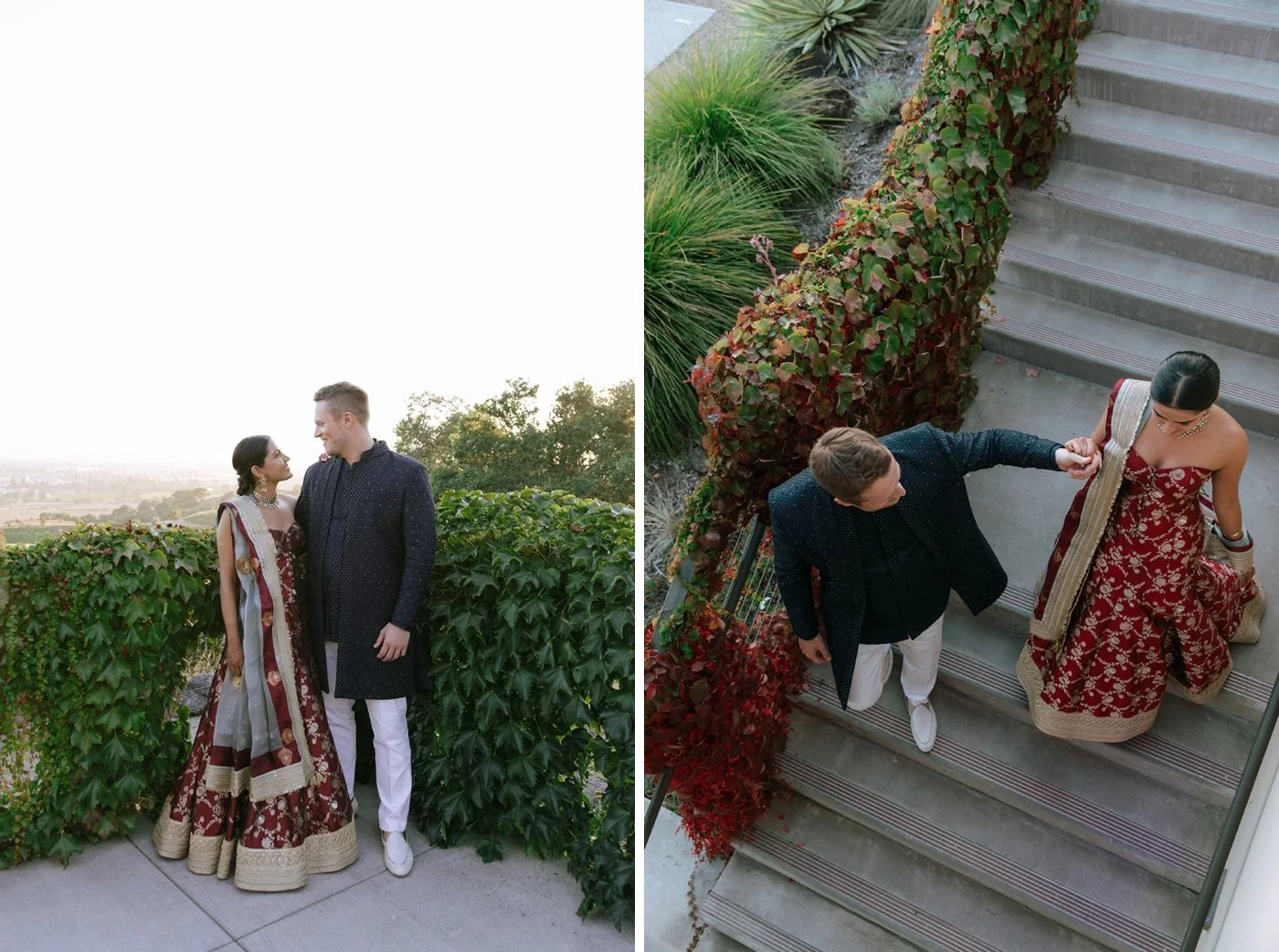 Bridal portraits from a sangeet at Paradise Ridge Winery