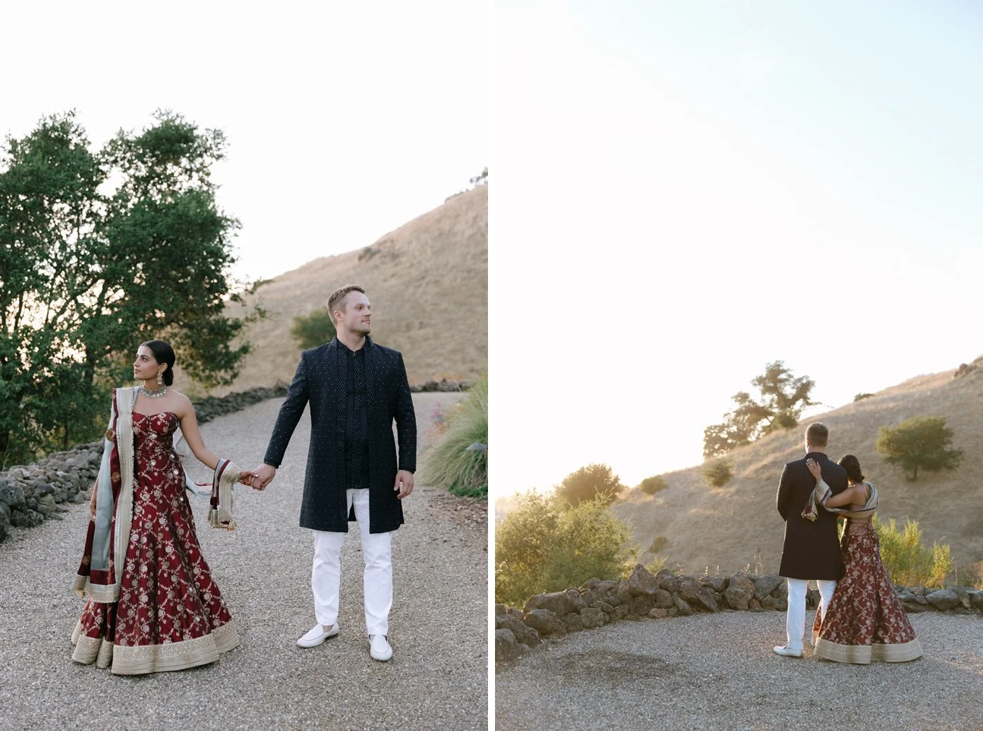 Bridal portraits from a sangeet at Paradise Ridge Winery
