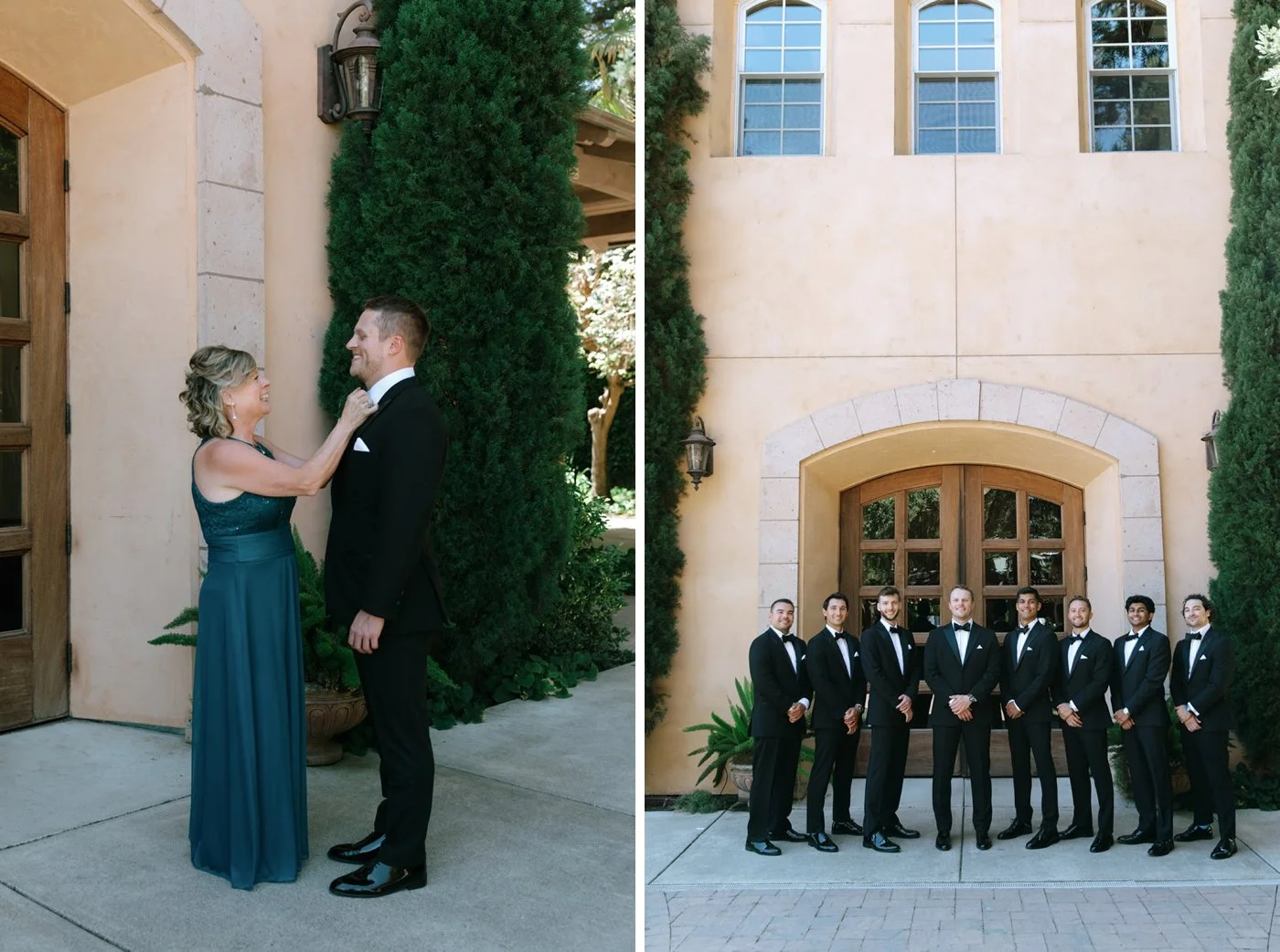 Groom getting ready for his wedding at Trentadue Winery