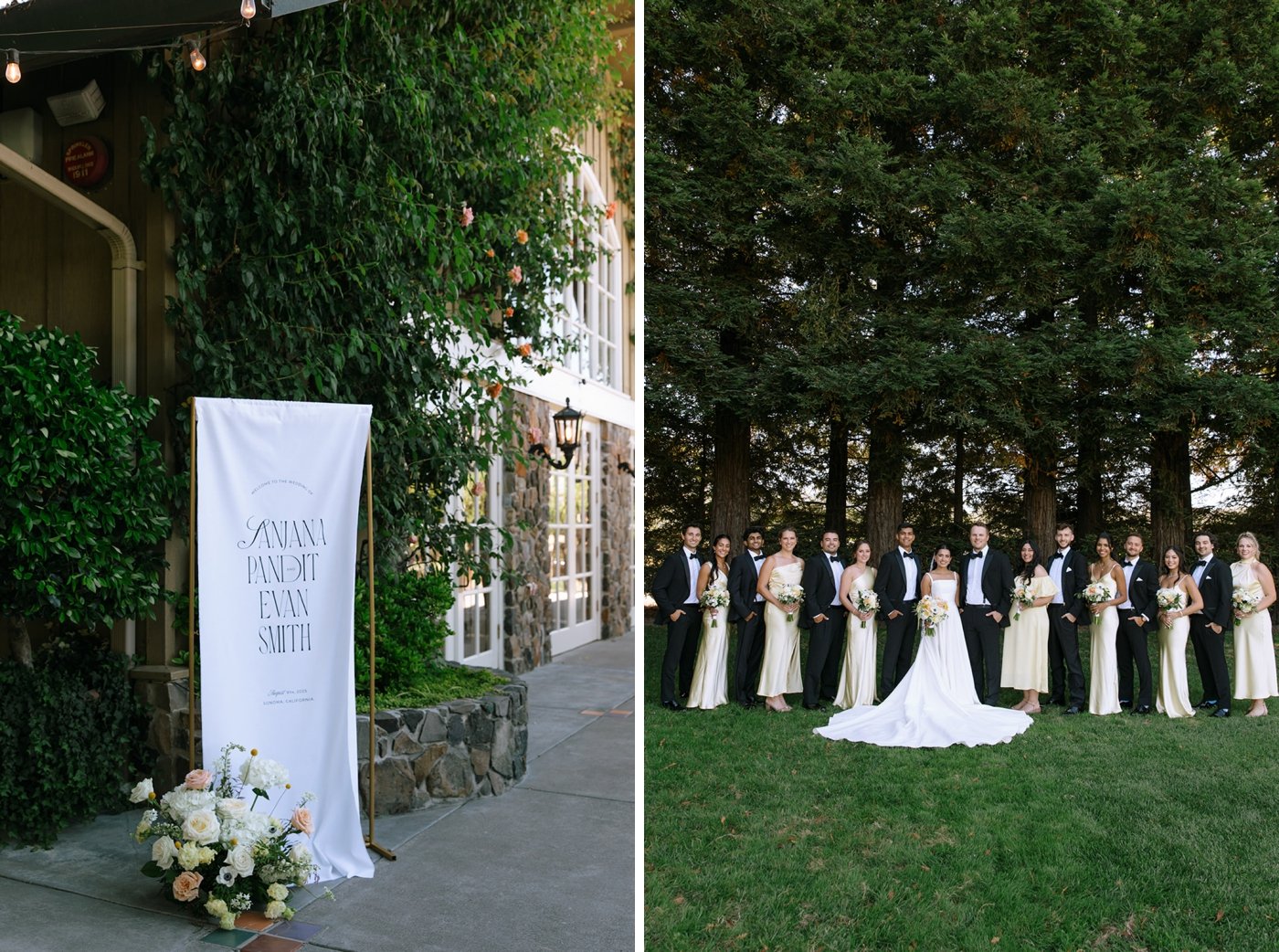 Bridal party portraits at Trentadue Winery