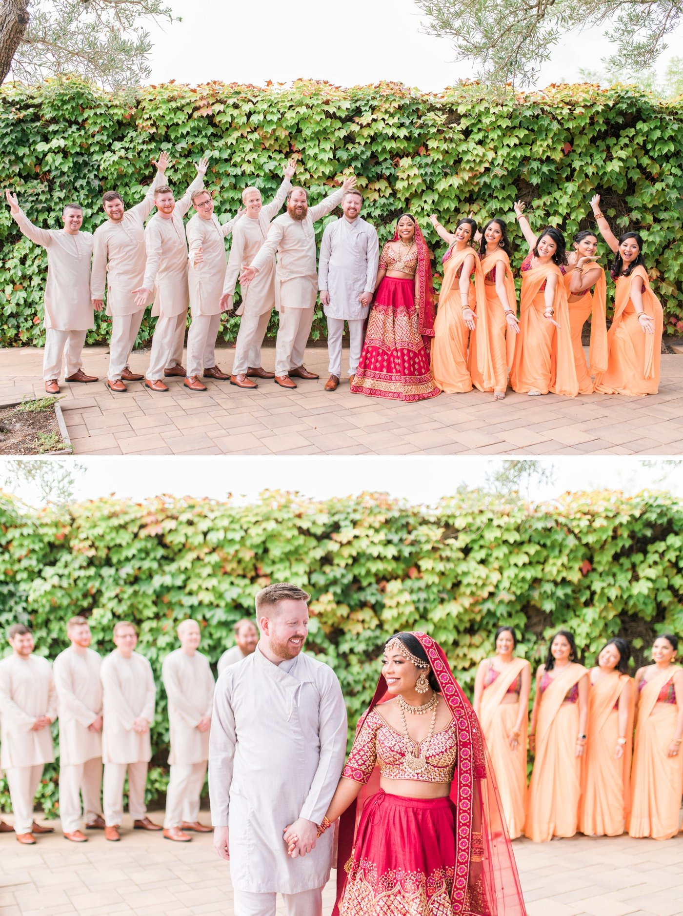 Bridal party portraits at Viansa Winery