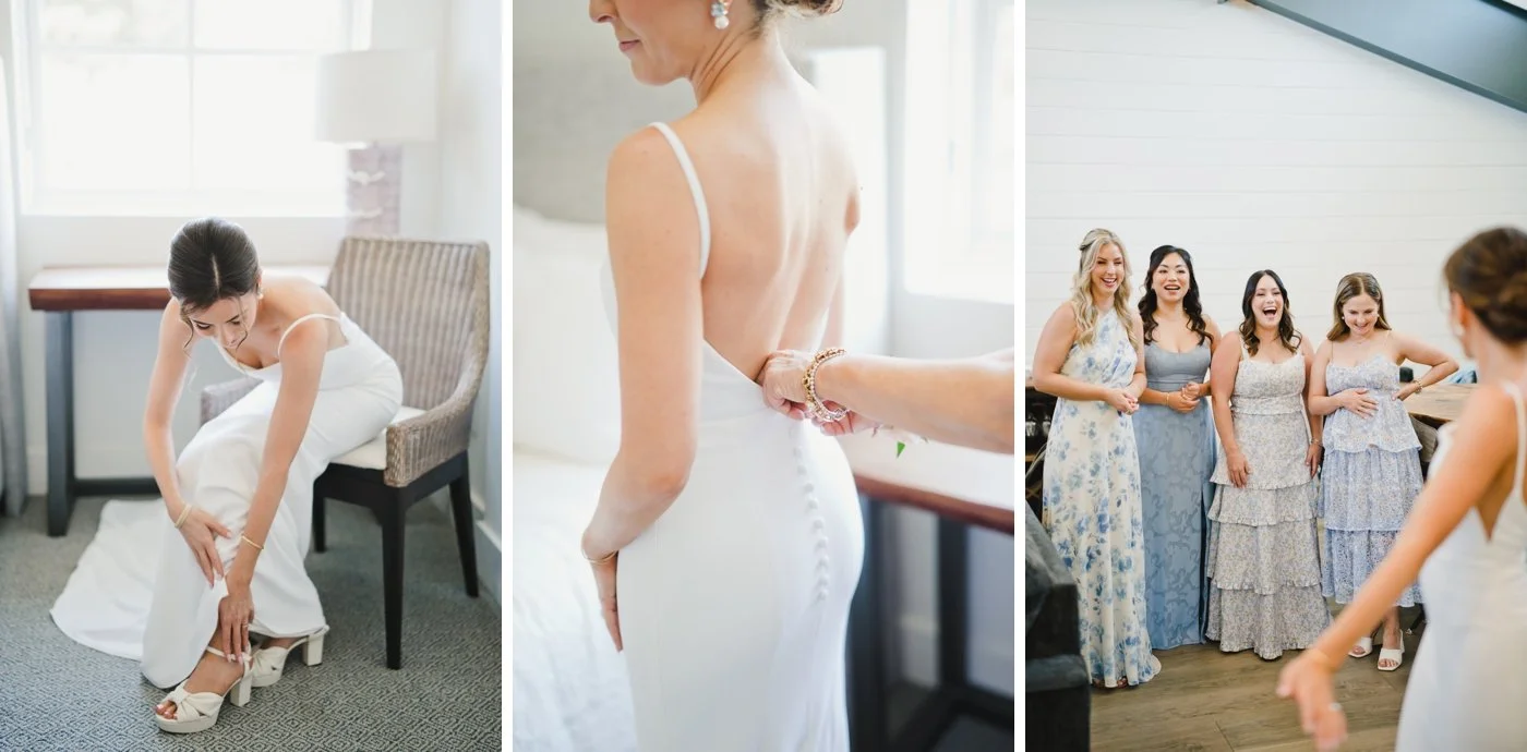 Bride getting ready for her wedding at Harper's Rest Winery