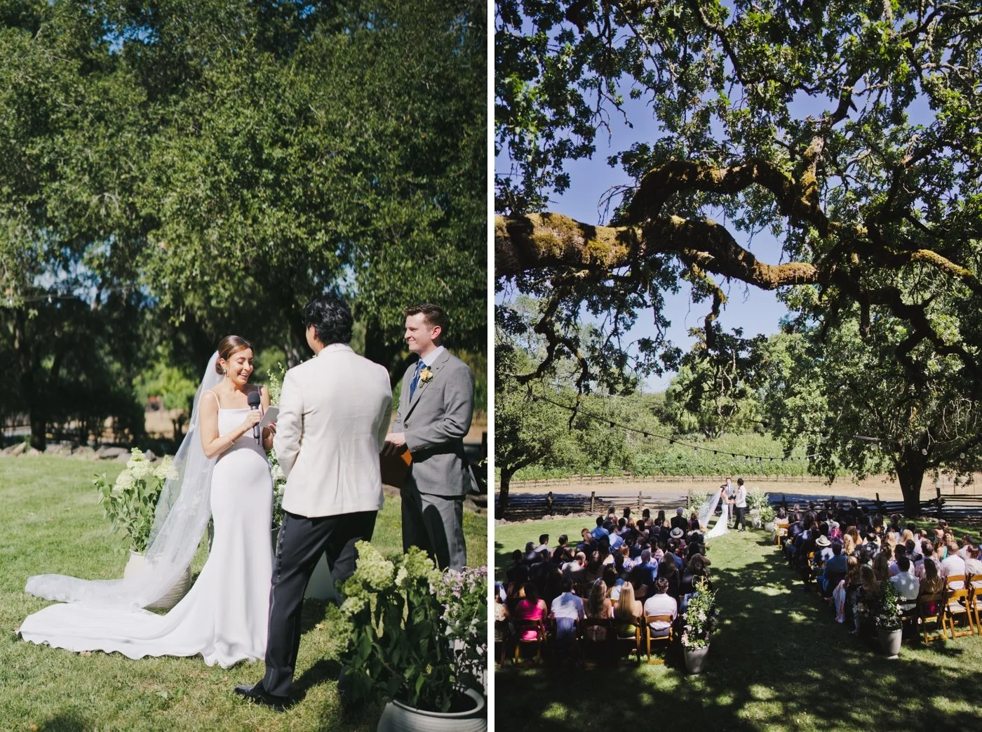 Outdoor wedding ceremony at Harper's Rest Winery