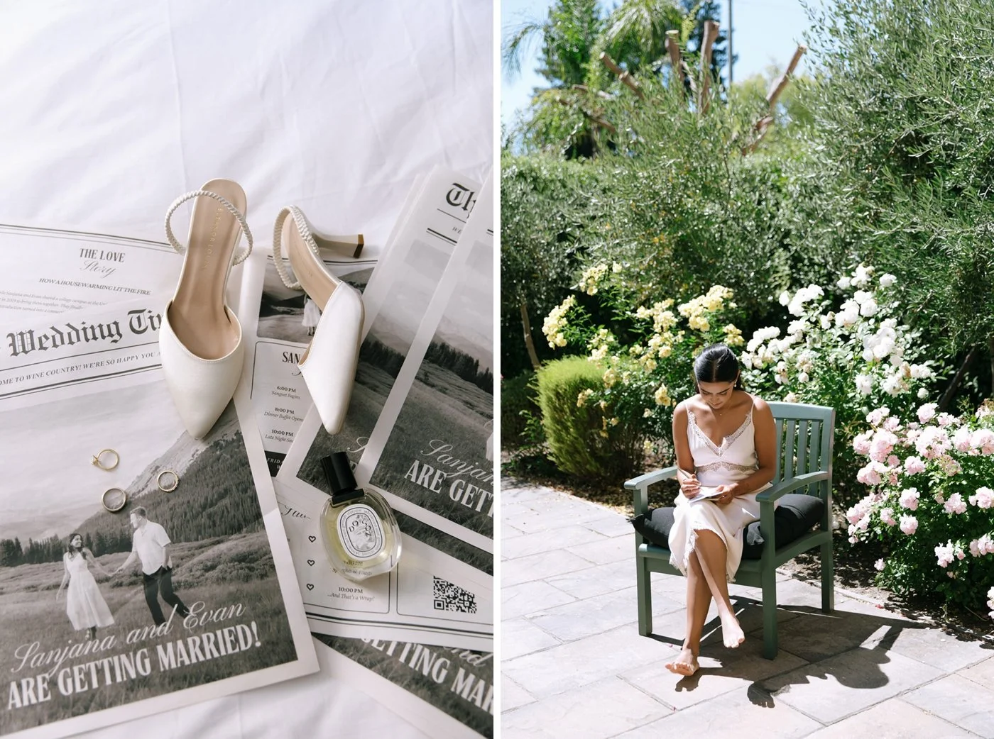 Bride getting ready for her wedding at Trentadue Winery