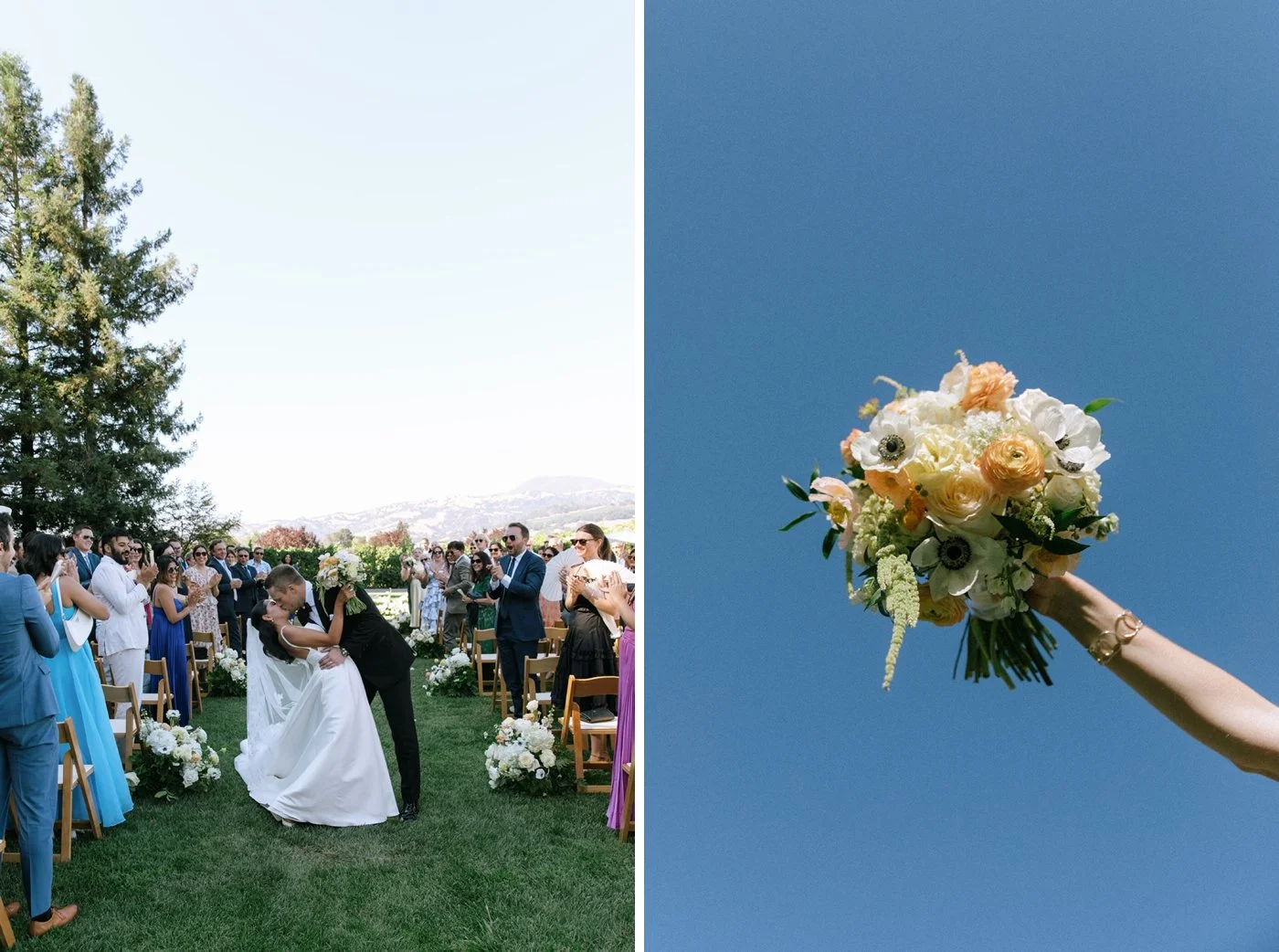 Outdoor wedding ceremony at Trentadue Winery