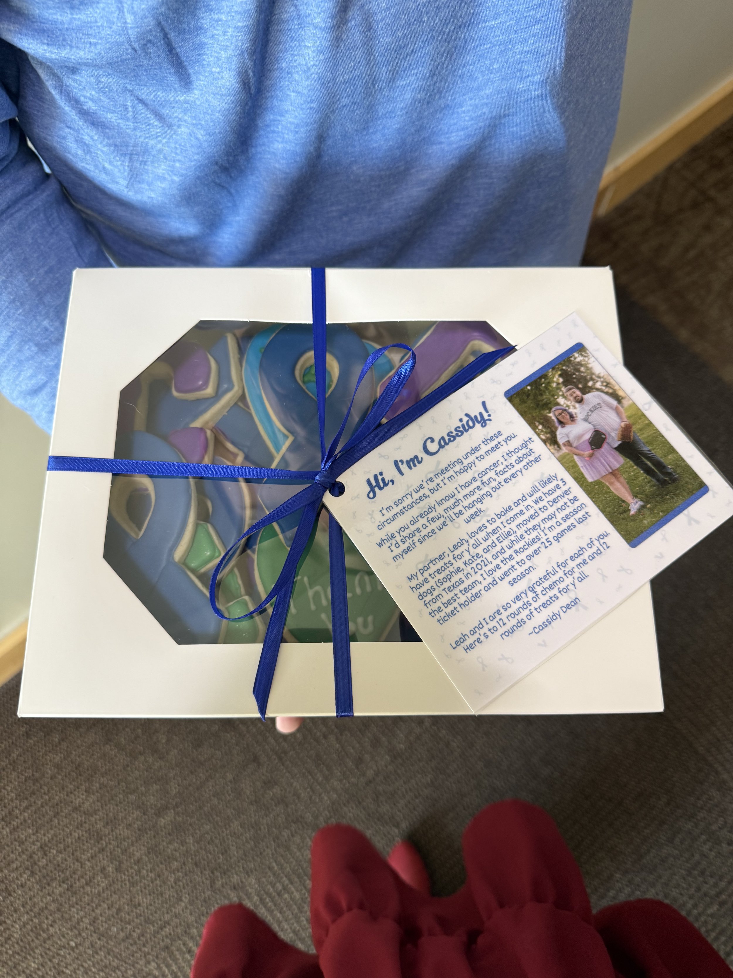 Treat boxes with a note card for the staff!