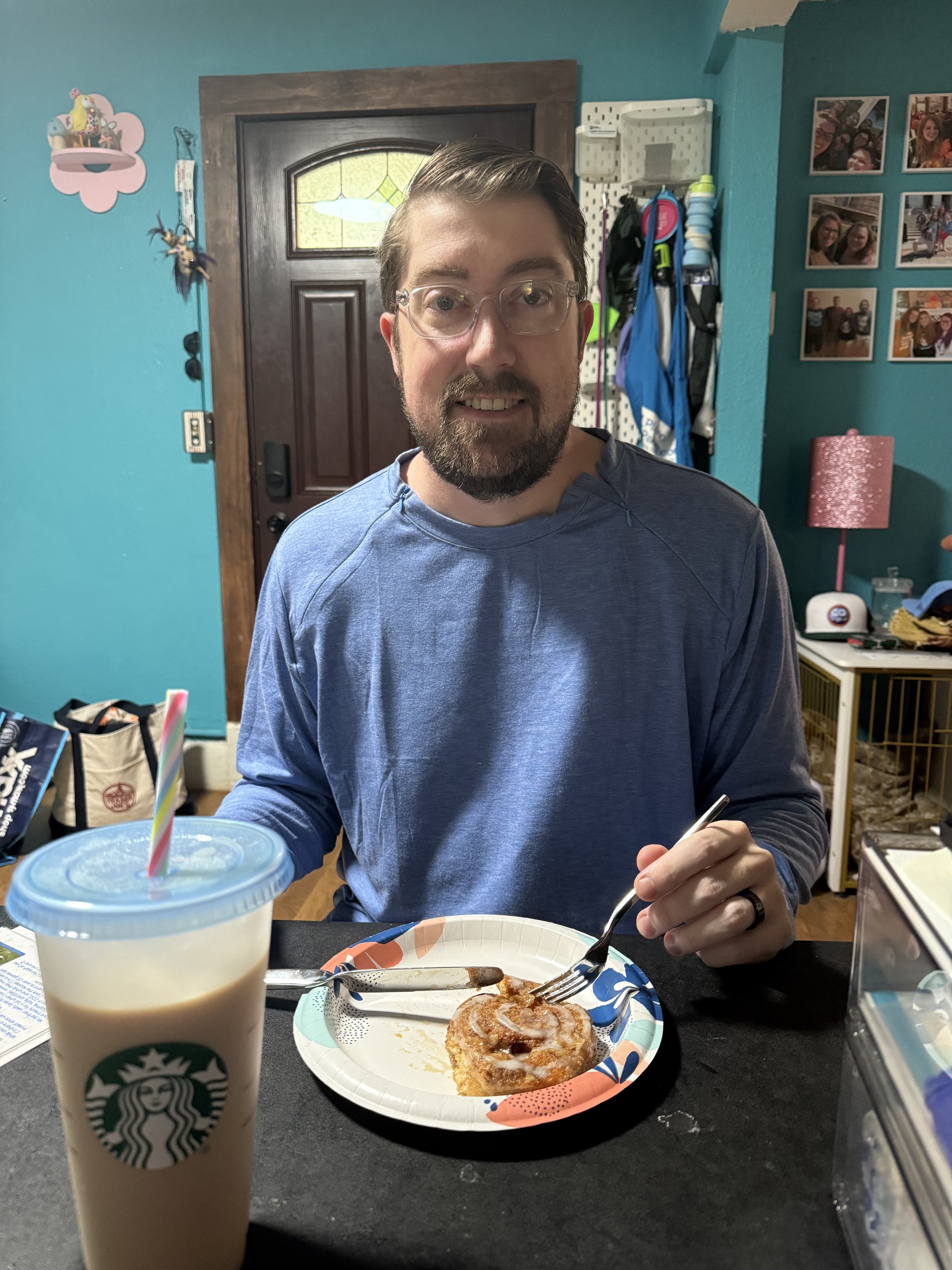 Breakfast before first chemo infusion! Homemade cinnamon rolls!