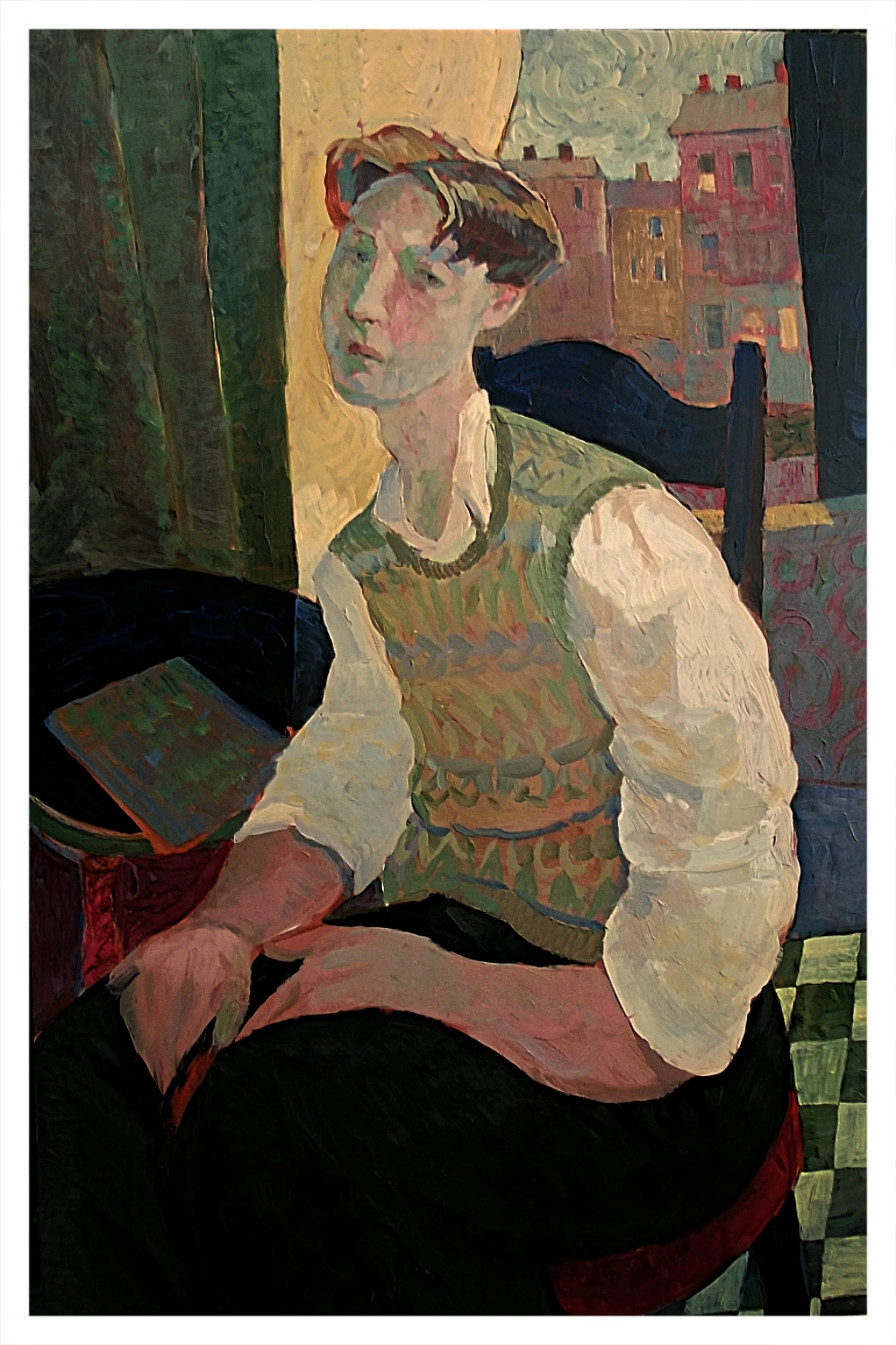 Young man seated