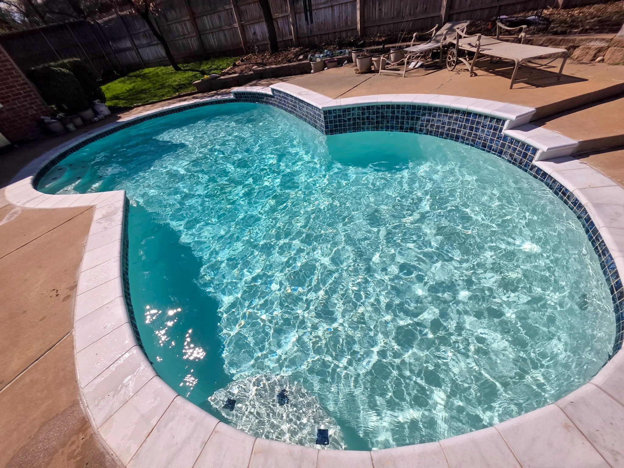 Edmond OK Pool Remodel. Coping, Plaster, Mastics.