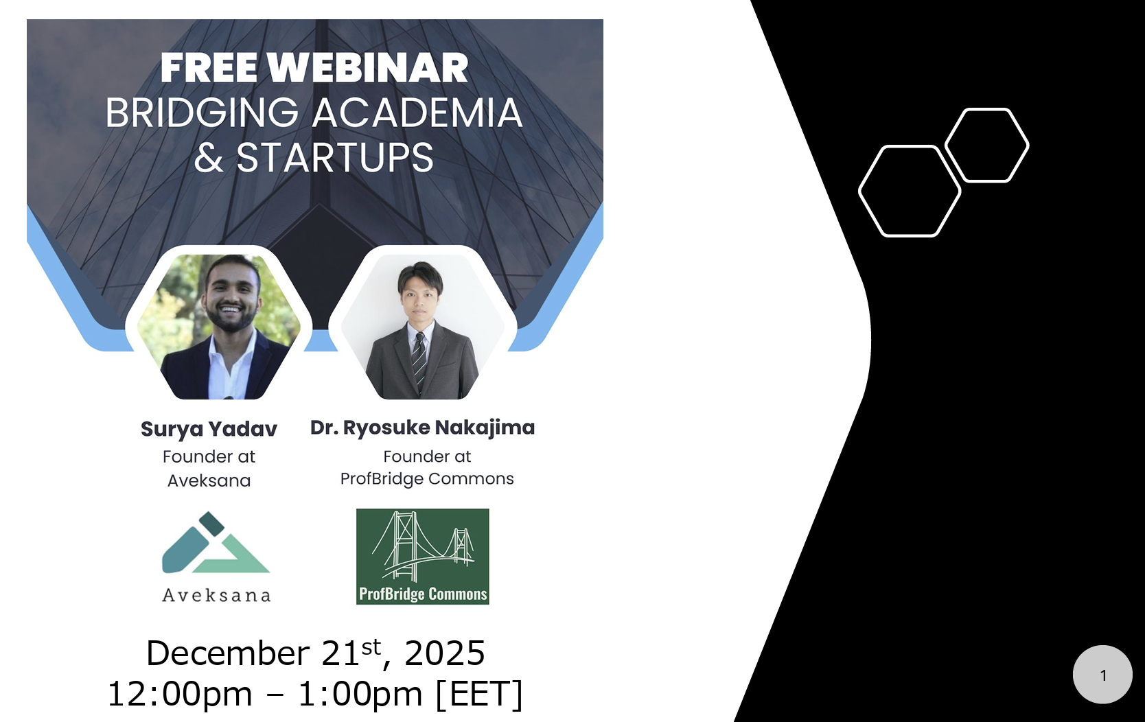 ProfBridge Commons Releases Webinar Deck from December 21st, 2025 Session on Bridging Academia and Startups