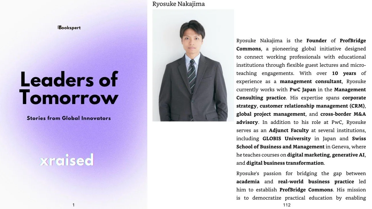 Dr. Ryosuke Nakajima Featured in Leaders of Tomorrow: Stories from Global Innovators