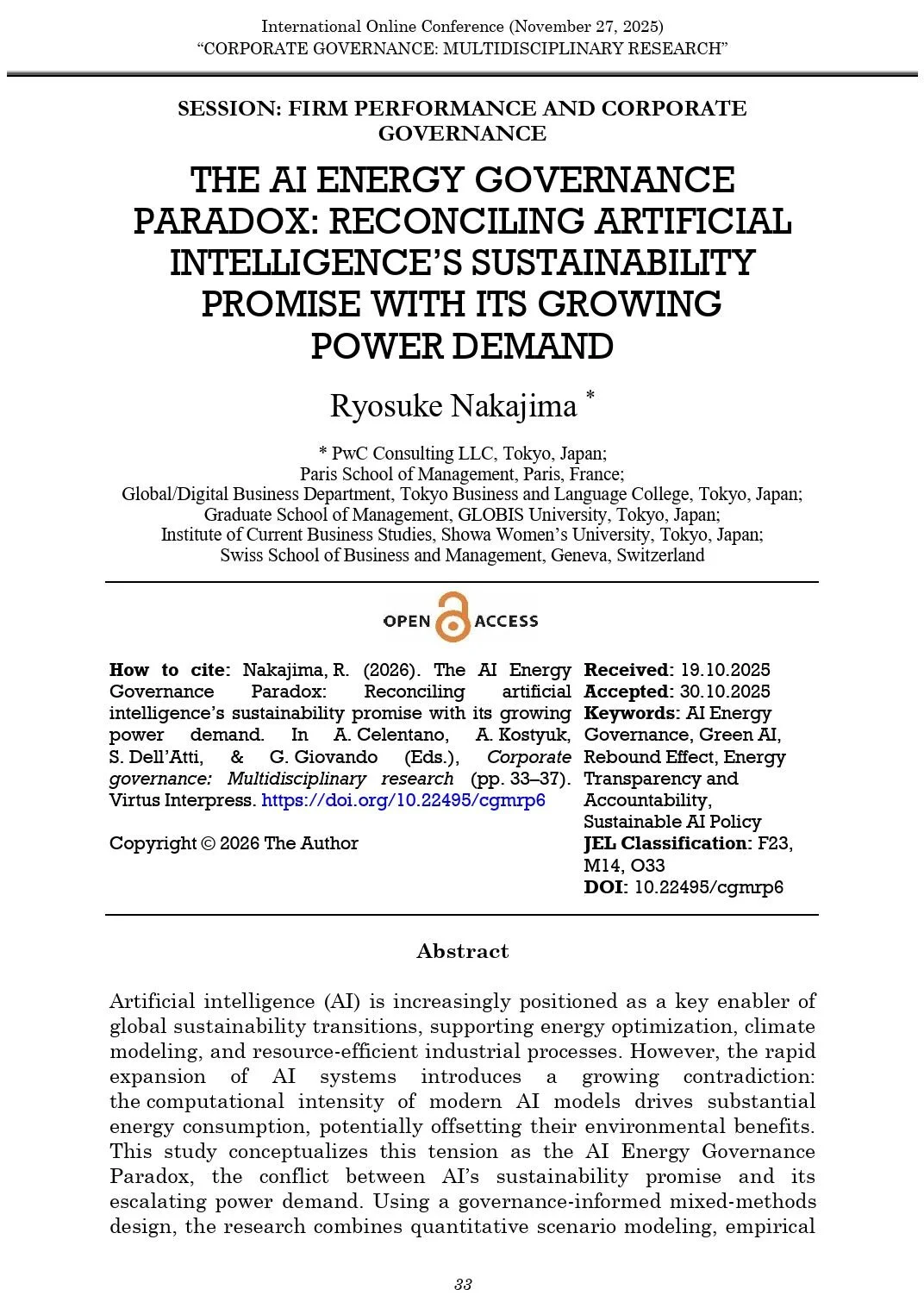 The AI Energy Governance Paradox