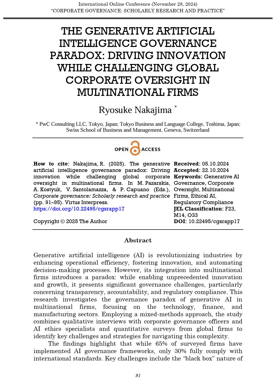 The Generative AI Governance Paradox