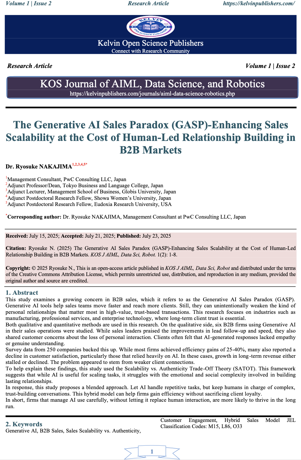 The Generative AI Sales Paradox (GASP)