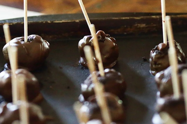 Baking some cake pops