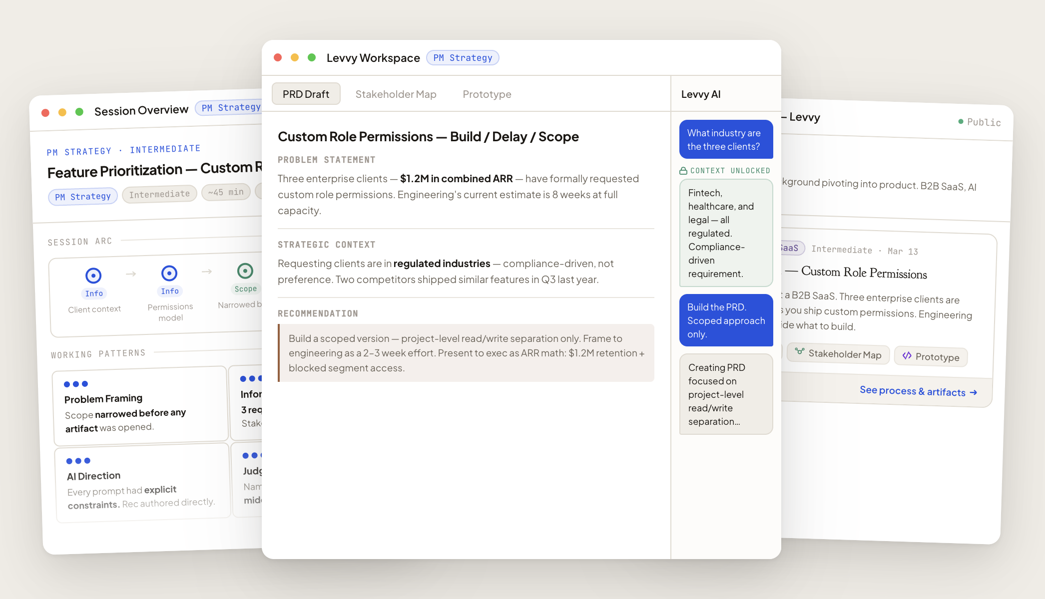 Levvy — AI Workspace for Product Skill Building