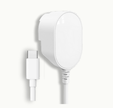 A white Universal USB-C power adapter with a detachable plug and cable.