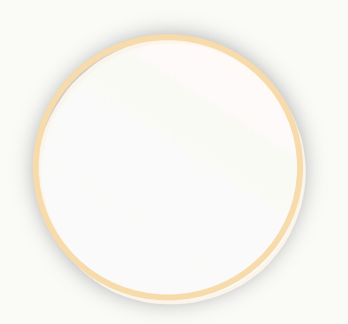 5X round white plate magnifier with a gold rim