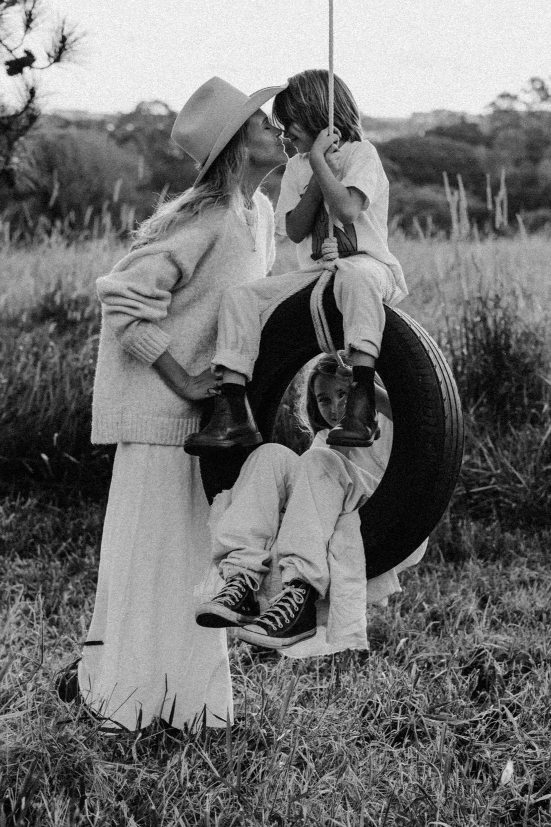 family photography in a field