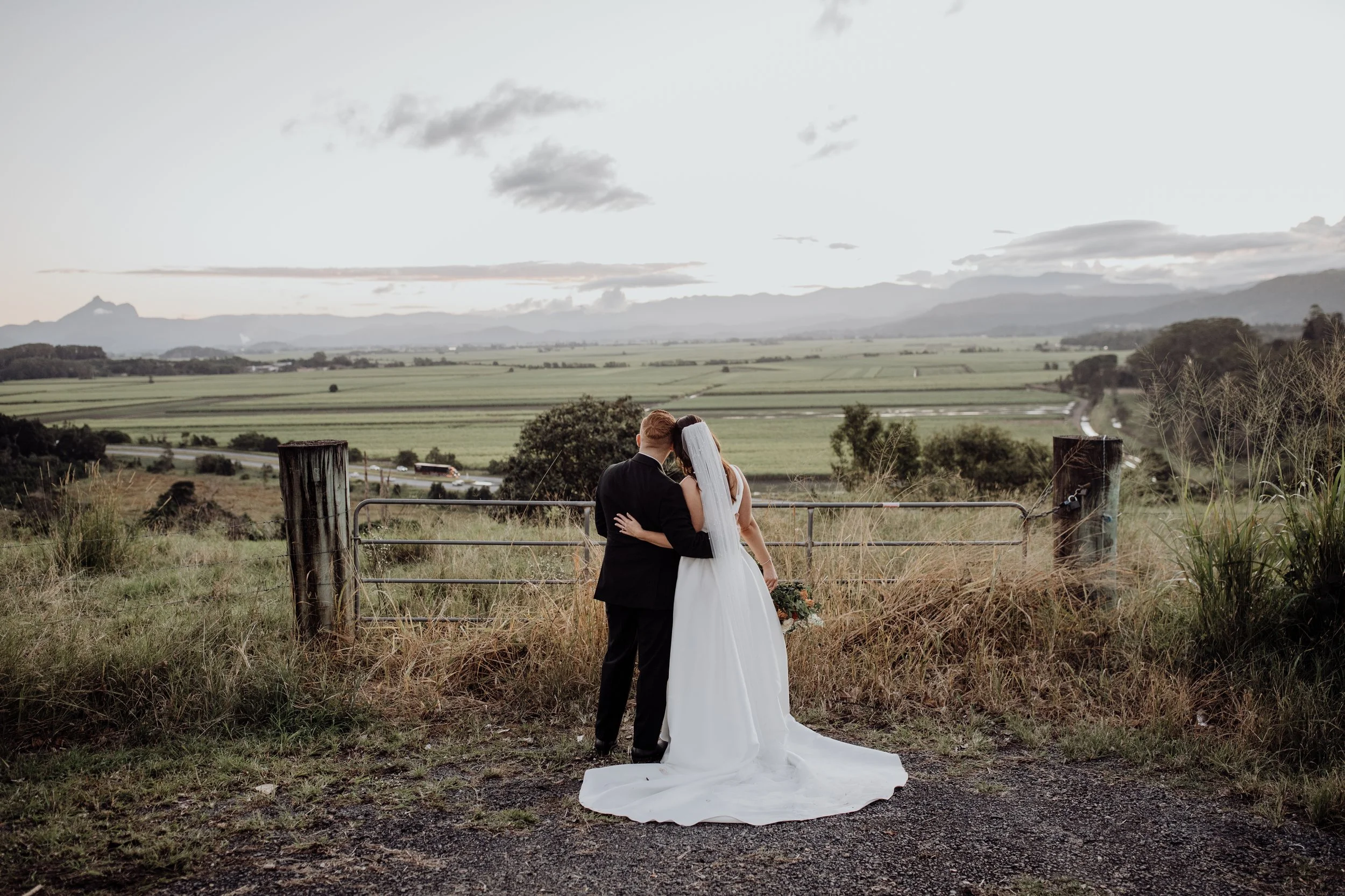 sunset views wedding day