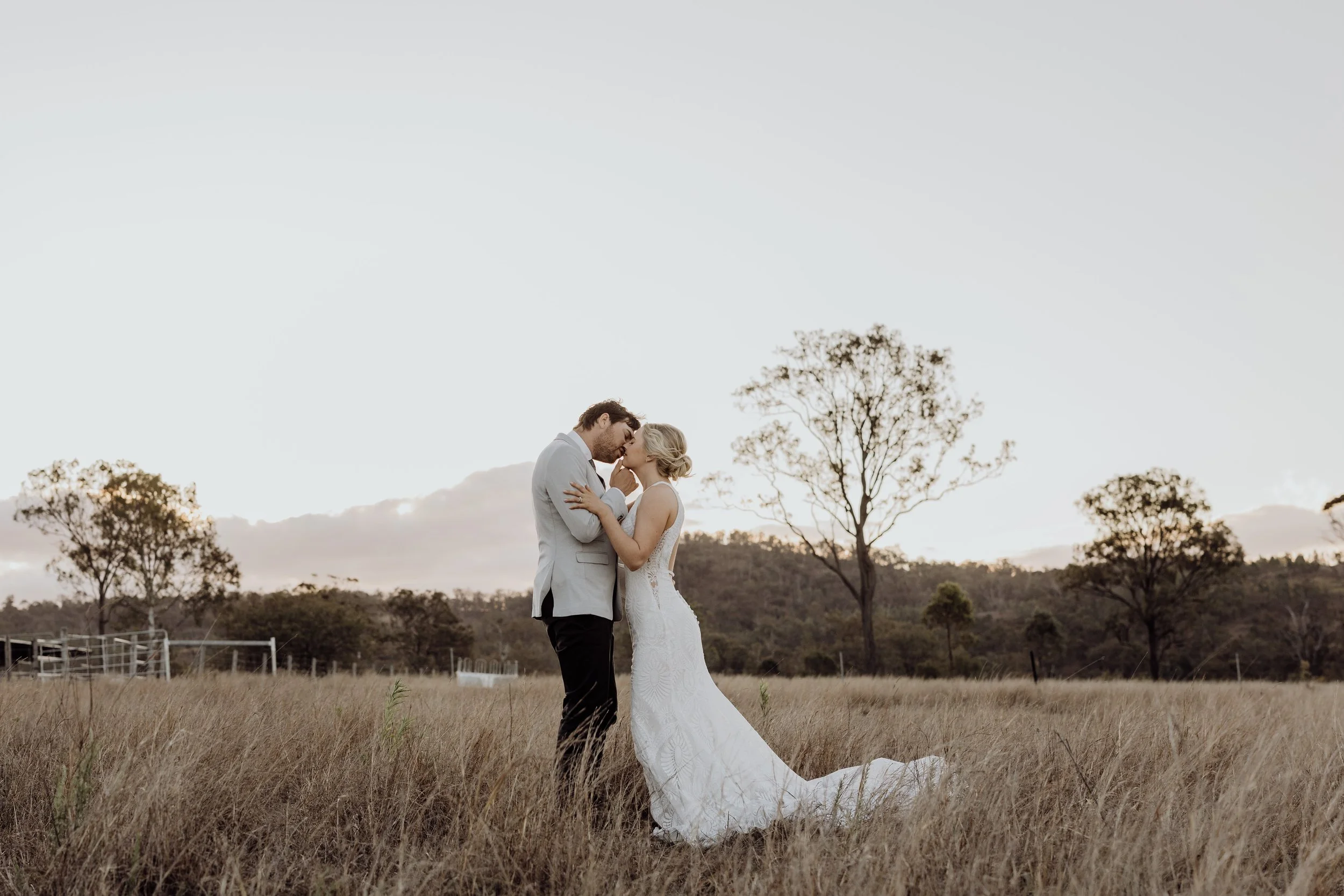sunset wedding portraits