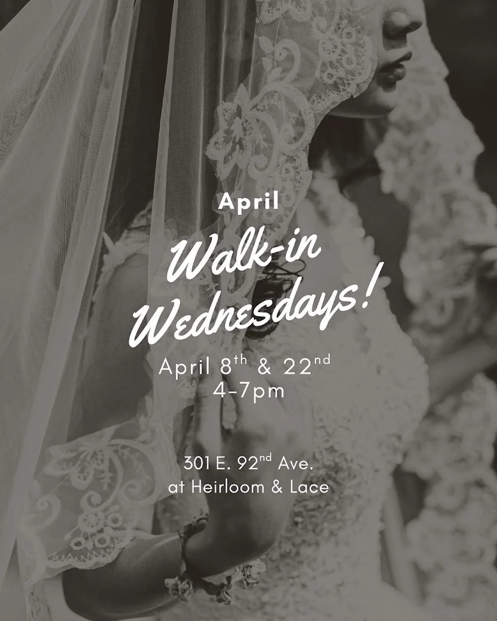 Walk-In Wednesdays this month! 

A relaxed, no-appointment-needed time to come browse, try on gowns, and say yes! Then take your dress home the very same day ✨

Come as you are, bring your people (or come solo!), and find something beautiful! 

We lo
