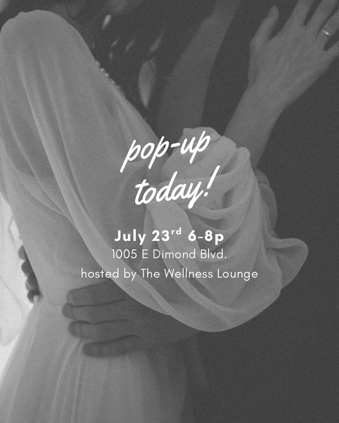 TONIGHT 

Our bridal consignment pop-up is back!
Come shop our rotating collection of wedding gowns, one-of-a-kind dresses at once-in-a-lifetime prices.
- Fresh styles each time
- Thoughtfully curated &amp; sustainably chic

Hosted by @akwellnessloun