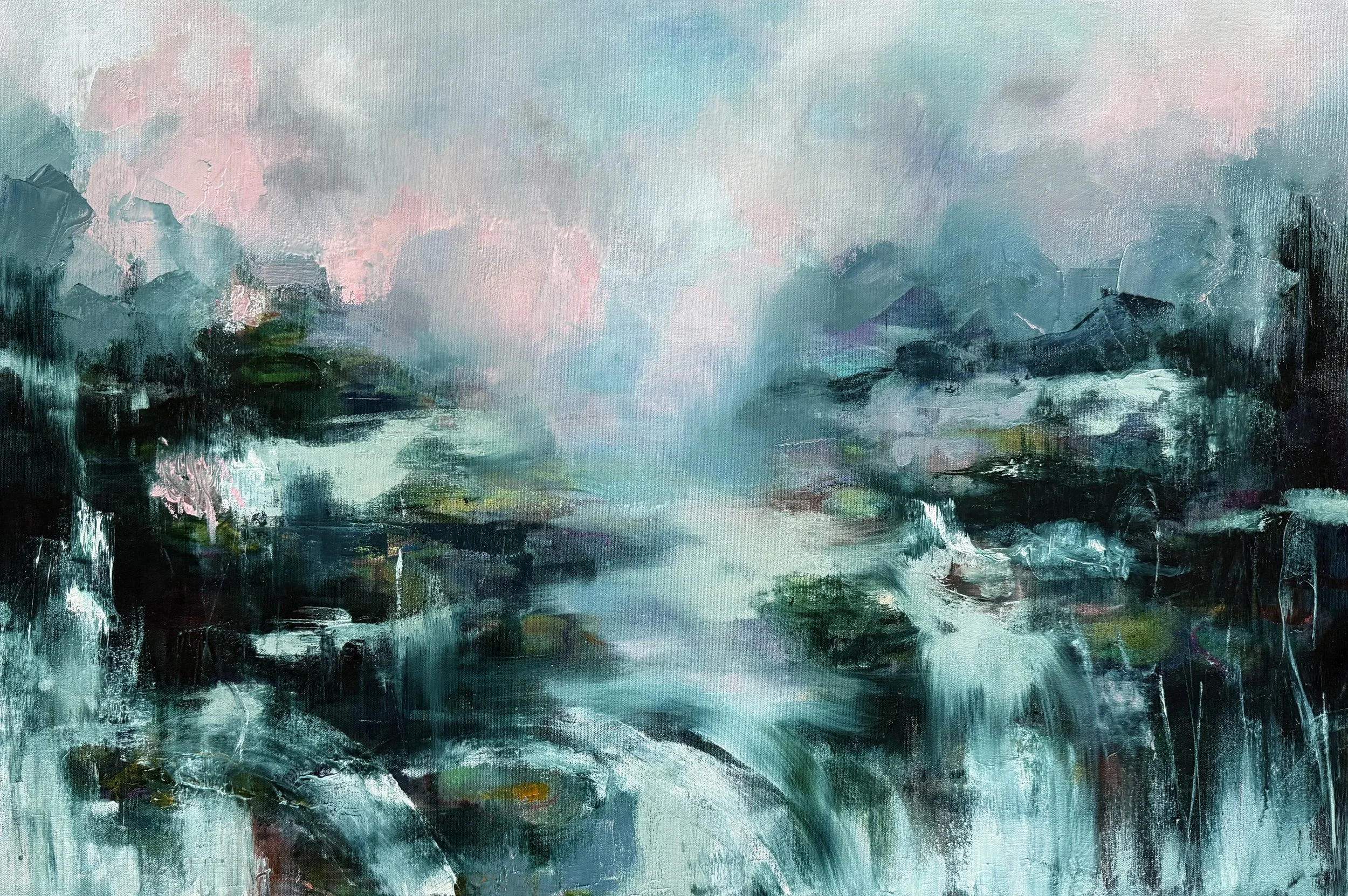 Water Falling, 2026, Oil on canvas - 60 x 90 cm 