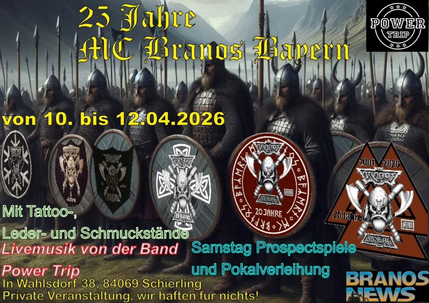 Unser 25 j&auml;hriges Jubil&auml;um steht vom 10.04.2026 bis 12.04.2026 an!
Jeder ist herzlich eingeladen 😊
Wir freuen uns auf euch 😎