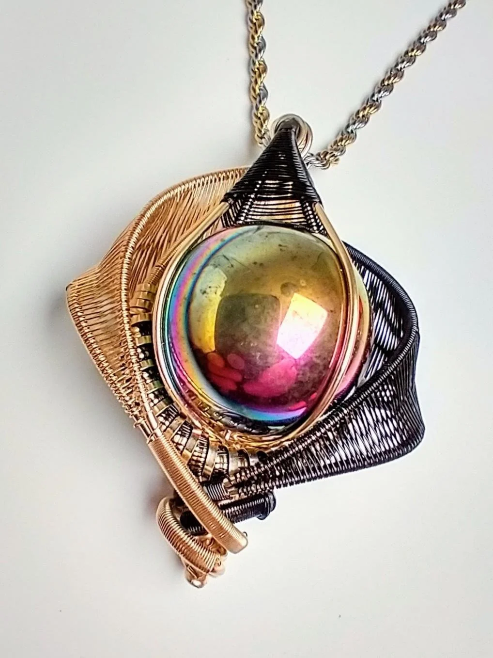 Titanium Quartz Sphere Amulet